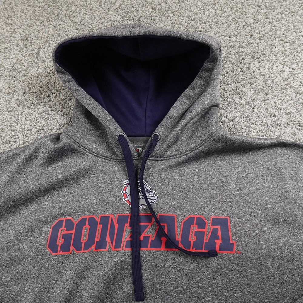 Gonzaga Bulldogs Hoodie Mens L Gray NCAA College Basketball Pullover Sweatshirt